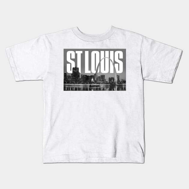 St. Louis Cityscape Kids T-Shirt by PLAYDIGITAL2020